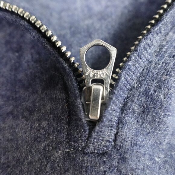 J. Crew Mens Sweater L Blue 1/4 Zip Solid 100% Cashmere - Picture 3 of 10